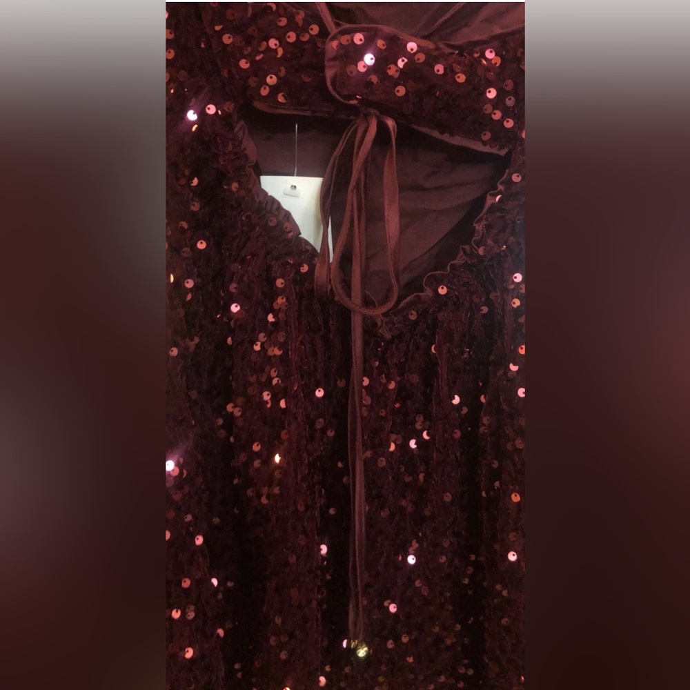 Mustard Seed Sequin Cami Mini Dress in Garnet Red, Size Small - NWT - Picture 3 of 10